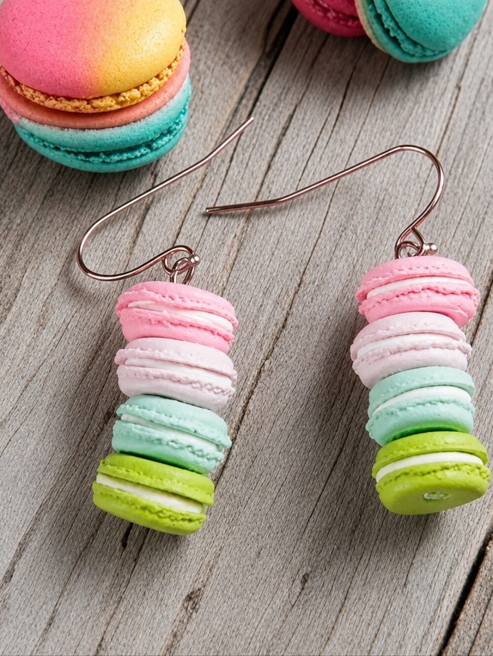 MODCLOTH COLORFUL FRENCH MACAROON EARRINGS